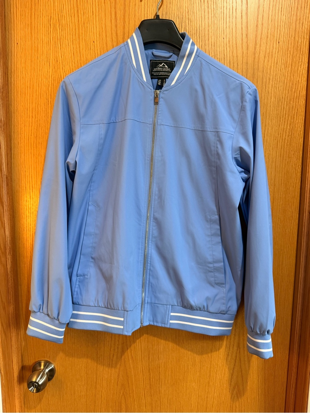 Light Blue Varsity-Style Bomber Jacket by Field & Stream